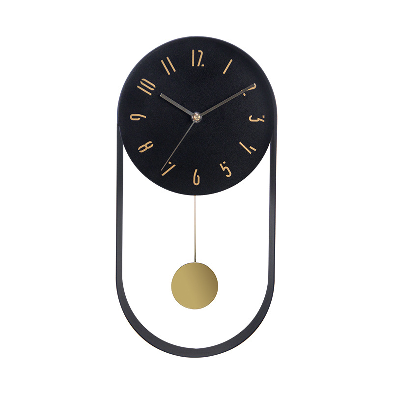 Moda luz lujo swing reloj moderno reloj creativo simple hierro reloj hogar sala de estar Reloj de pared al por mayor