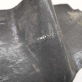 珍珠鱼现货高档鱼皮鞋包皮革面料光面珍珠鱼整张