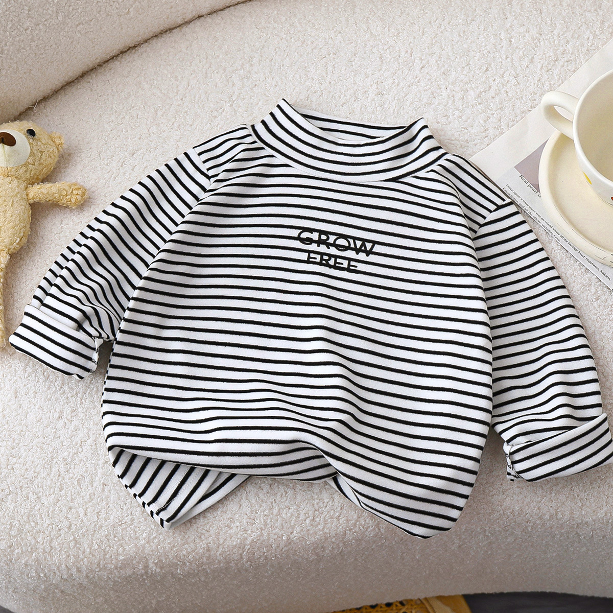 Camisas de base para niños otoño nuevo bebé camiseta de terciopelo de cuello alto invierno niños de manga larga calentamiento ropa infantil de niñas al por mayor