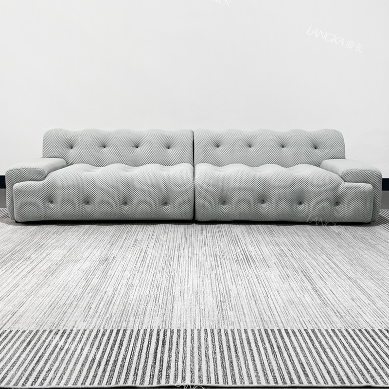 Sofá de compresión de vacío sofá de comercio exterior italiano minimalista 3D línea recta diseñador de casa sofá de hebilla