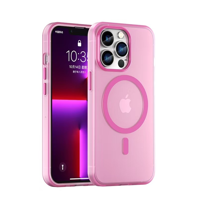 Apunción magnética de color fluorescente simple para iphone16ProMax funda para teléfono móvil 13 sensación de piel 14 Apple 15 hombres y mujeres 16