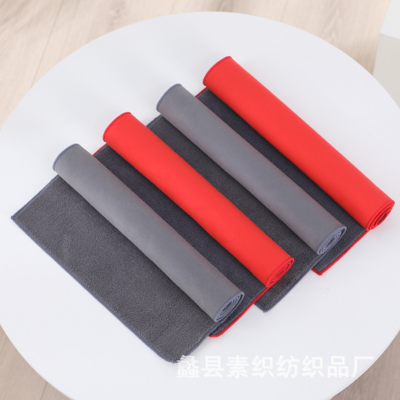 In-Stock Two-Color Double-Sided Thickened Car Wash Towel, Suede Coral Fleece Car Wiping Towel, Glass Towel, Absorbent Multifunctional Cloth