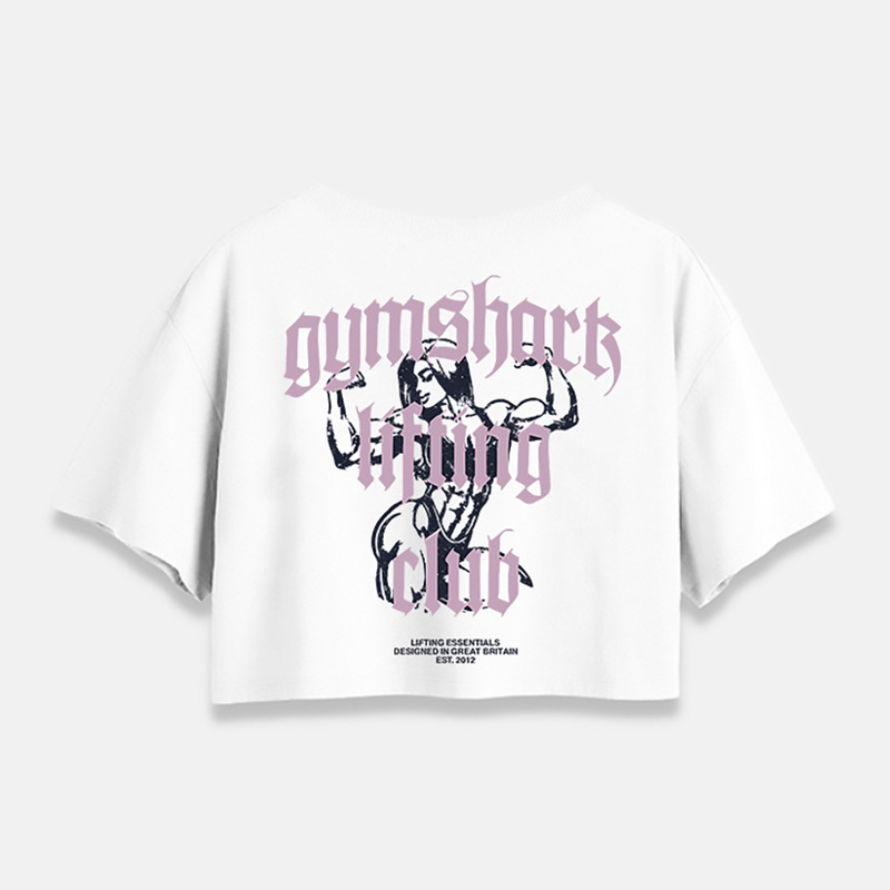 Cross-border Gymshark Shark T-shirt American Sports Breathable Short-sleeved Fashionable Printed Pure Cotton Casual All-match Short-sleeved