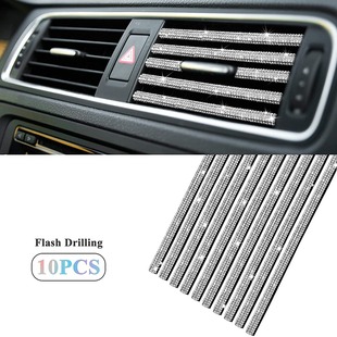 Car Diamond air outlet decorative strip with drill car interior air conditioning Port U-shaped rhinestone clip Diamond interior