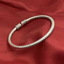 纯银心经手镯 足银999男女款复古做旧民族风开口实心手环节日礼品