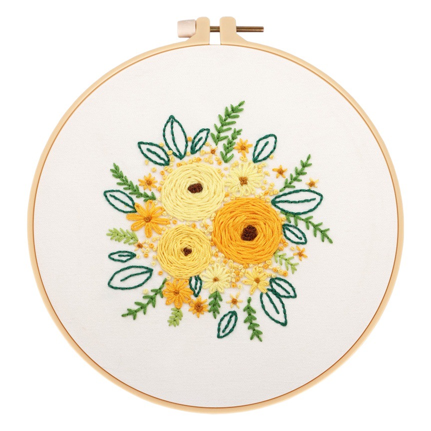 Flor de la primavera original DIY bordado hecho a mano material de la tela del paquete de la flor Europea kit de costura transfronteriza Venta caliente