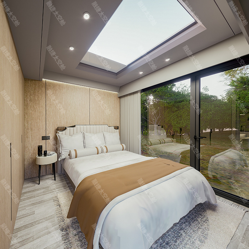 Área escénica al aire libre, cápsula espacial, casa de familia móvil, casa integrada, carcasa de aluminio de aviación, variedad de estilos, cabina de Apple, Rongjie