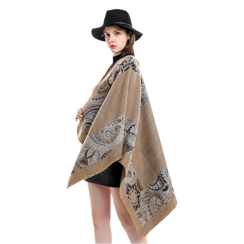 Chal de invierno nuevo estilo Cachemira-como capa caliente patrón de anacardo para las mujeres