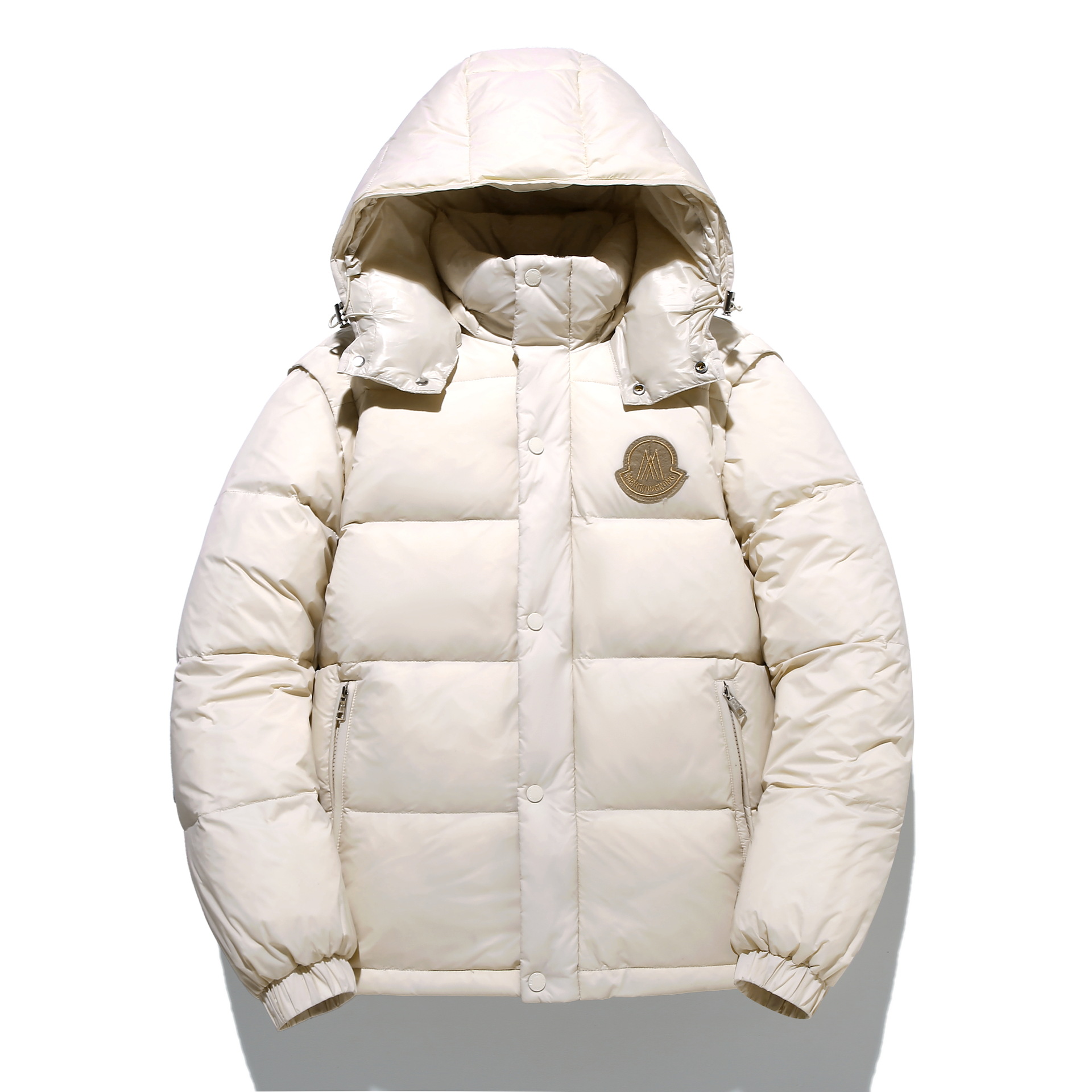 Down Jacket Men's 2025 Winter New High-Quality Fashionable Versatile Color Matching Detachable Sleeve Hood Two-Wear Hooded Jacket