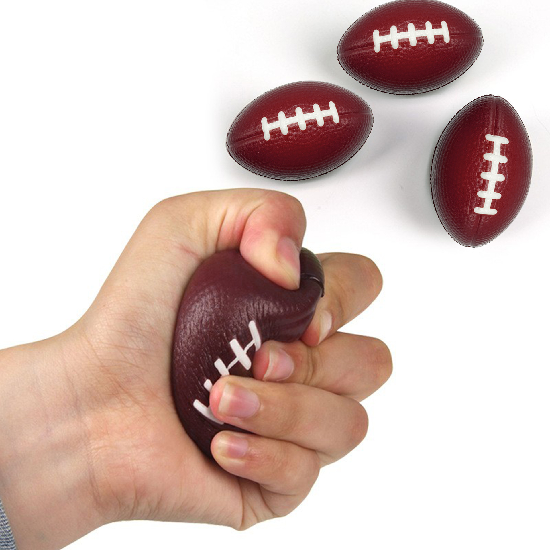 Sponge 9cm Pu Foam Ball Elastic Decompression Grip Ball Coffee Rugby Pu Vent Squeeze Ball Toy Wholesale