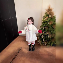 2025冬季新款女童皮毛一体加厚外套宝宝可爱保暖女孩仿水貂绒棉衣