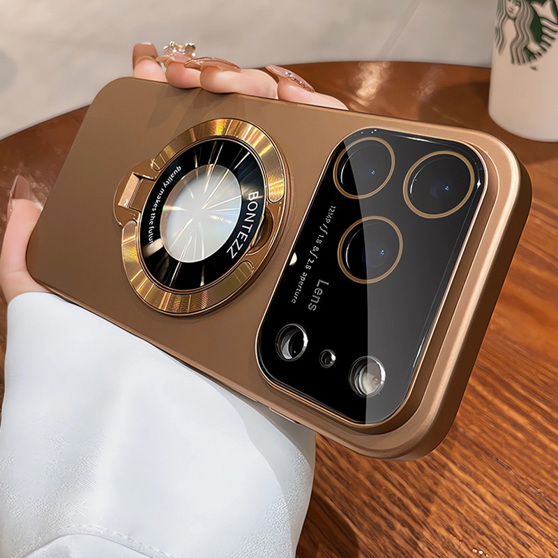适用iPhone17PROMAX手机壳肤感磨砂苹果17Air大视窗磁吸支架防摔|undefined