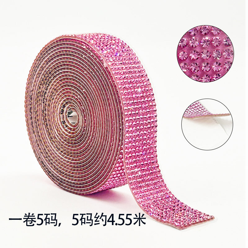 Tela de diamantes de imitación, cinta de diamantes de imitación de vidrio, accesorios de ropa, tiras de diamantes, decoración del hogar, fila de diamantes, accesorios de joyería, diamantes de imitación, diamantes de flash autoadhesivos