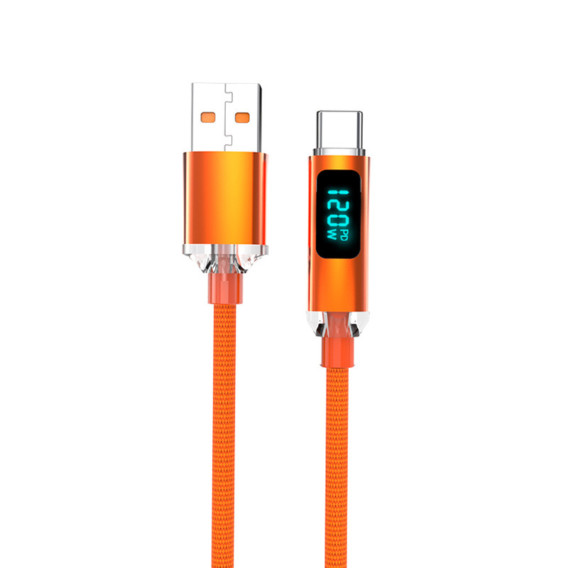 晶耀デジタル表示120w超急速充電Typecデータライン適用華為栄光vivo ppo充電線クロスボーダー|undefined