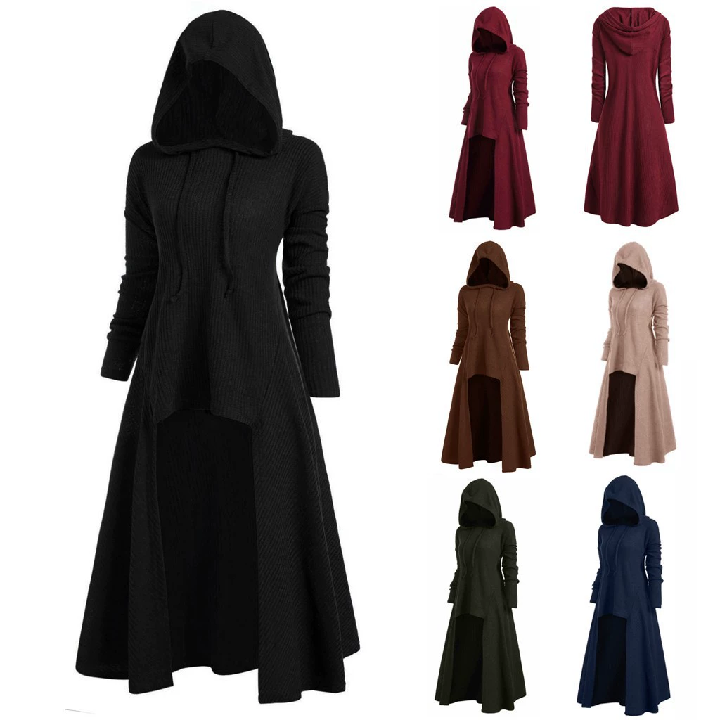 Long long-sleeve, retro hoody, trench coat, sweater, 2022, (Cross-border trading), halloween, plus size