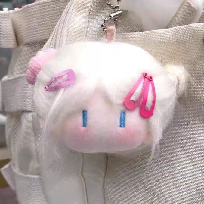 かわいいお団子の頭の揚げ毛の人形ins綿の人形のペンダントのぬいぐるみのぬいぐるみのキーホルダーは小さいプレゼントの女性を包みます。|undefined