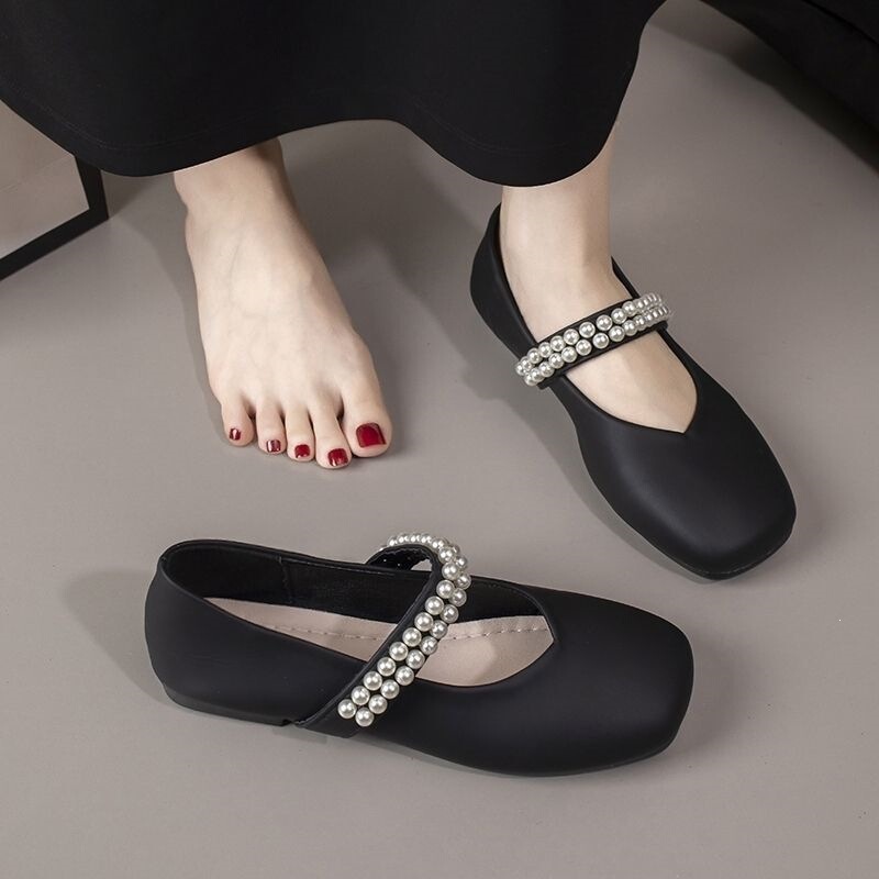 2026 ballet flats to match skirts, French-style spring and autumn women's small leather shoes, Mary Jane shoes, new soft-soled single shoes