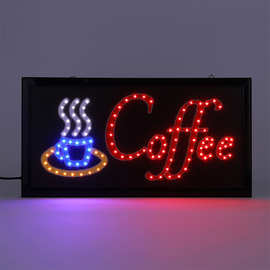 店铺橱窗LED广告屏门头标识LEDCOFFEESIGNBOARD霓虹灯高亮发光字