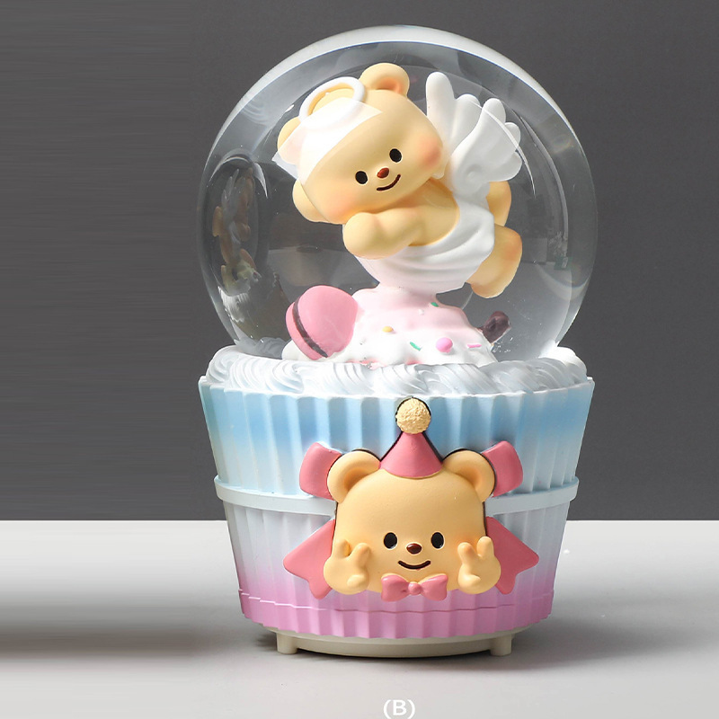 Nuevas estrellas de dibujos animados desean decorar bolas de cristal nieve brillante atmósfera interior de ocho cajas de sonido regalo para estudiantes