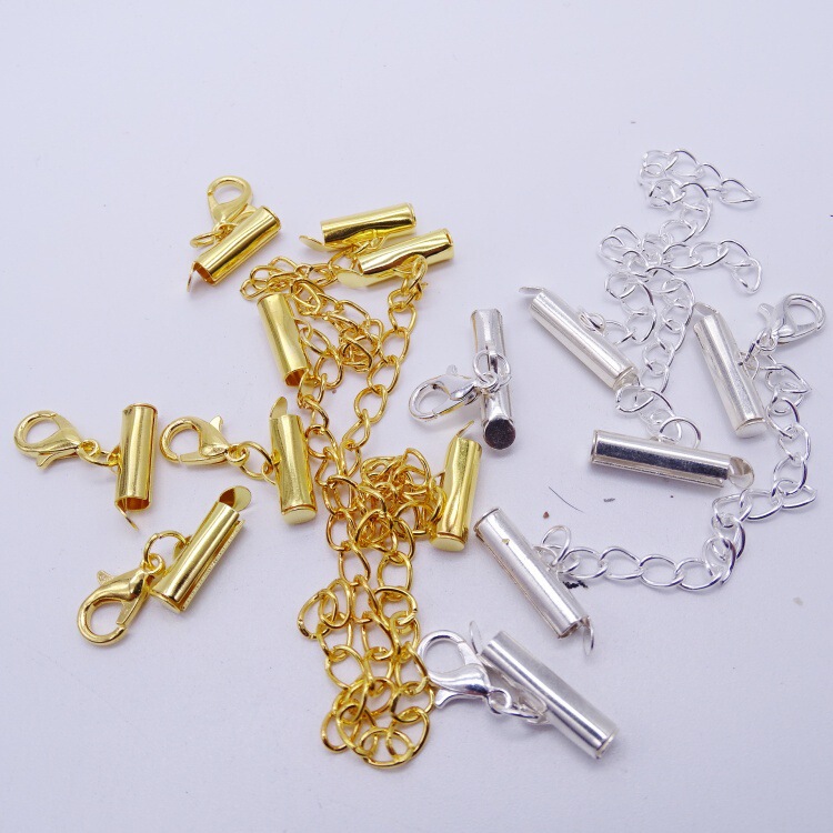 Jewelry accessories bead chain tube buckle 10-40mm with lobster buckle tail chain bead chain slide clip buckle factory wholesale