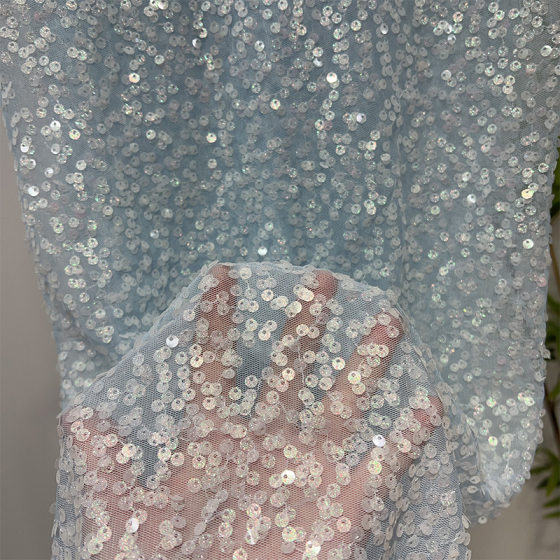 2025 New Encrypted 6mm Sequin Embroidered Fabric Stage Clothing Background Wall Packaging Decorative Fabric Wholesale