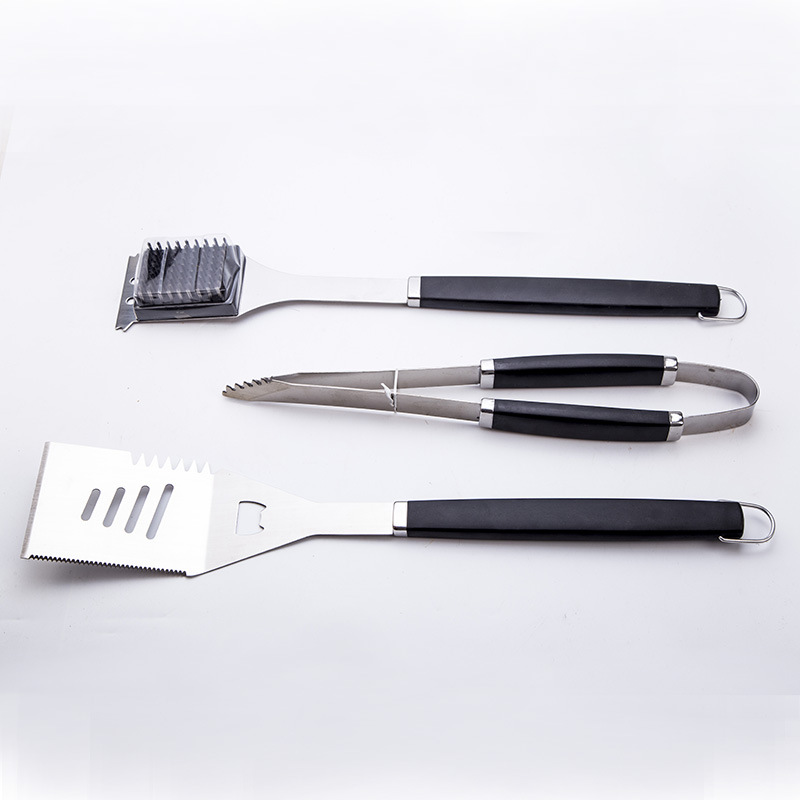 [Fuente de fábrica] de acero inoxidable PP mango de plástico parrilla traje pala clip cepillo 3-piece set BBQ herramienta de combinación