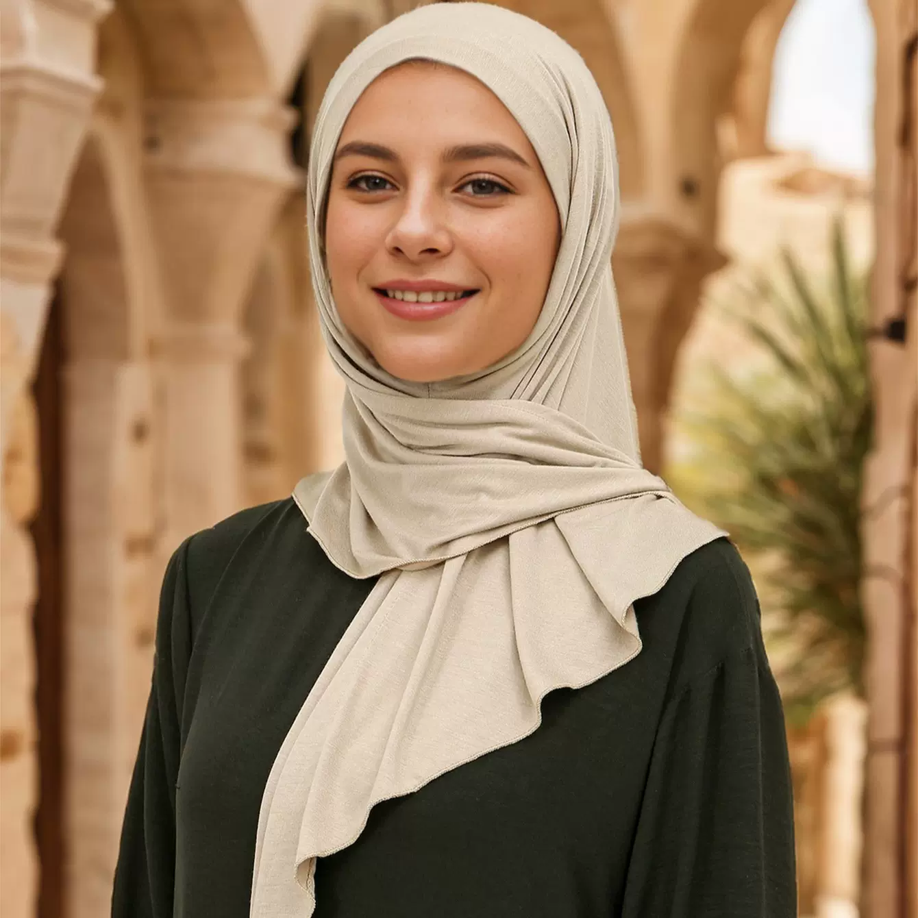 跨境热销新款丝光棉方便头巾马来中东女士百搭高弹性柔软民族头巾