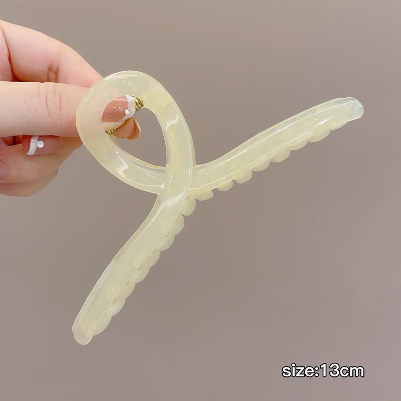 Acrílico grande, pinza de amor, pinza para el cabello, parte posterior de la cabeza femenina, pinza de tiburón, horquilla, pinza para el cabello, tocado, primavera y verano