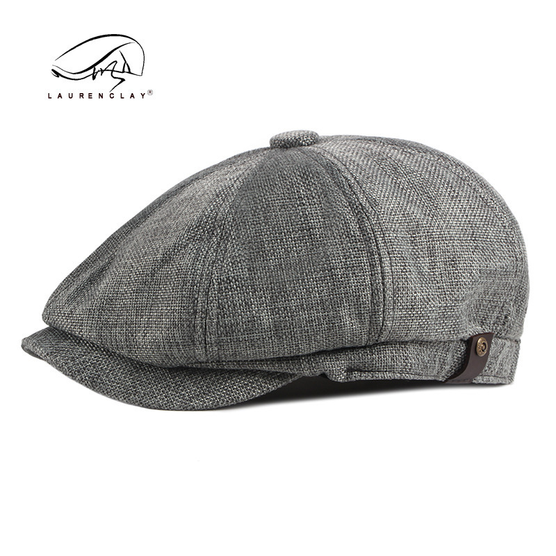 Men's Octagonal Hat, Spring and Summer Thin Breathable Faux Linen Baseball Cap, British Retro Casual Beret for Women Men's Octagonal Hat, Spring and Summer Thin Breathable Faux Linen Baseball Cap, British Retro Casual Beret for Women