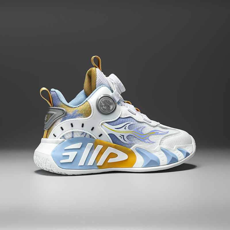 Primavera y verano calzado deportivo para niños niñas niño botón zapatos para correr malla transpirable zapatos casuales para niños grandes zapatos de baloncesto