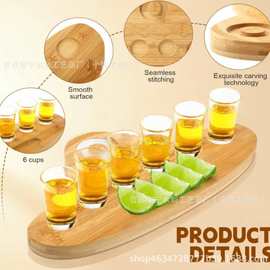 创意木质鸡尾酒托盘家用不规则酒吧沾盐器木制果汁调料盐边盒