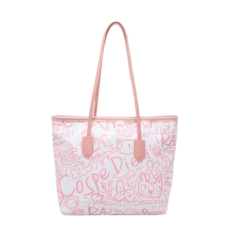 Bolso de moda coreano con estampado de moda Bolso de hombro de gran capacidad casual de personalidad femenina Bolso de viaje para estudiantes