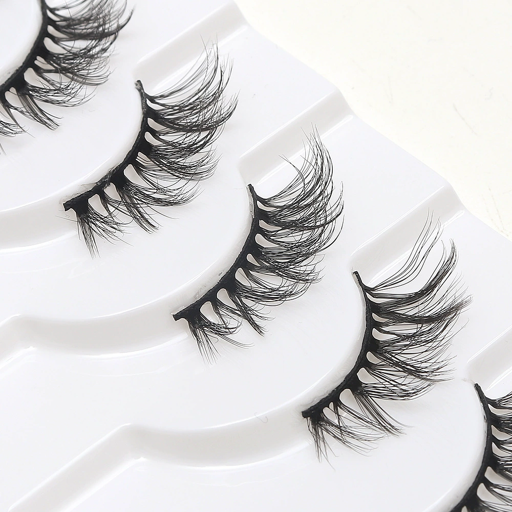 Плотные завитые наращенные ресницы, стиль кошачий глаз, 10 пар, Natural Volume