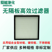 定制H14无隔板高效过滤器医药食品过滤器工业用高效空气过滤器