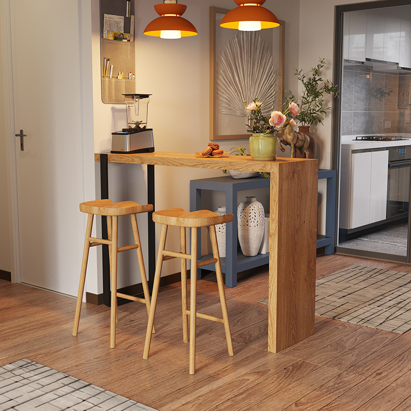 American Solid Wood Bar Table Bar Milk Tea Shop Cafe Long Table Retro Home Wall Partition High Table