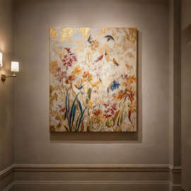 《喜上眉梢入宅祥》玄关挂画卧室床头中古风花鸟图客厅茶室装饰画