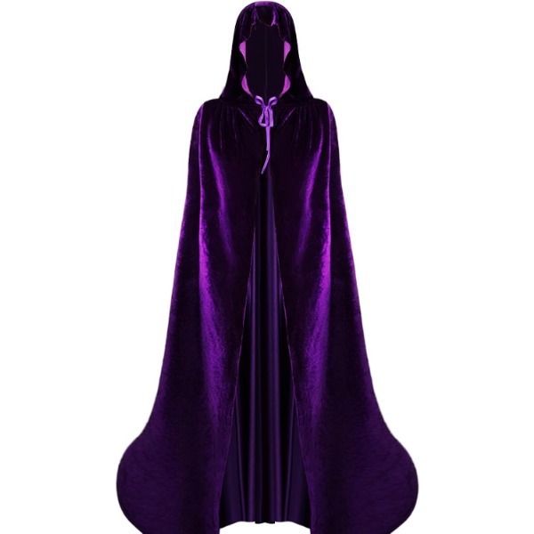 Halloween Hooded Long Lace-Up Cape Spring and Autumn Thin Cape Unisex Cosplay Performance Shawl