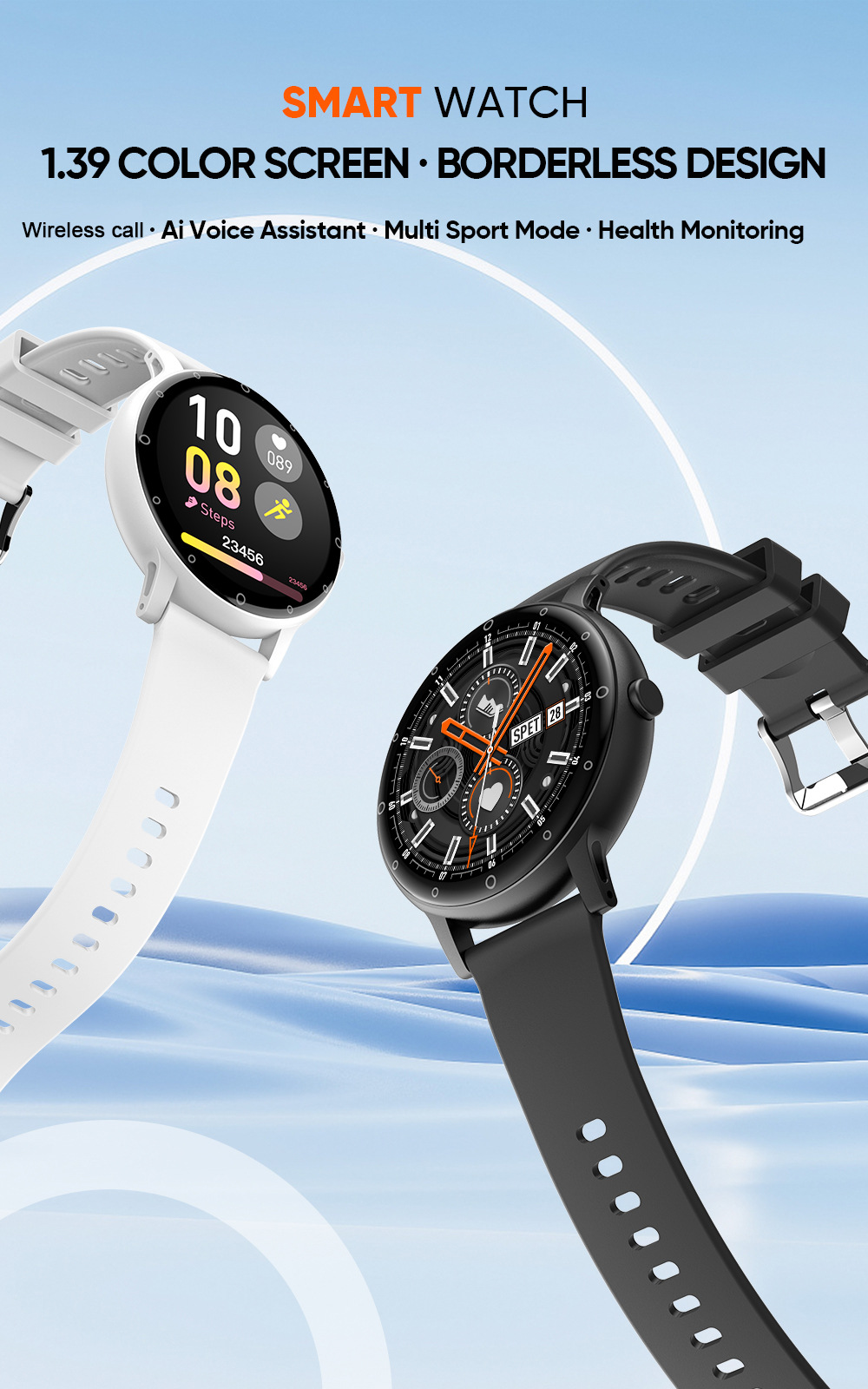 Lige Smartwatch Mit Bluetooth Und Herzfrequenzmesser Für Sport_voghion.com