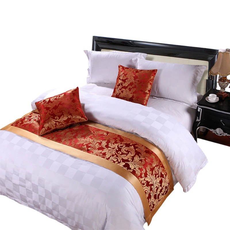 Star Hotel Кровать Конец Цветок Сатин Кровать Конец Полотенце Проживание в семье Отель Сплошной цвет Хлопок и лен Кровать Флаг Постельные принадлежности Кровать Конец Мат