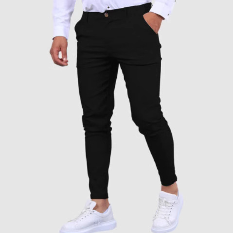 2025 European and American Spring and Autumn Men's Solid Color Dress Pants Business Casual Slim-fit Formal Suit Pants Popular Style