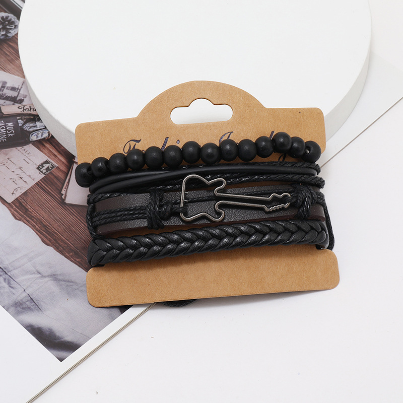 34g Weight Bangle Classification 1 Piece Quantity Street Occasion Pu Leather Material Solid Color Pattern Men's Gender Printing Design Hip-Hop, Retro Style Hip-Hop Retro Solid Color Pu Leather Printing Men's Bangle Men Cord & Leather Bracelets 4
