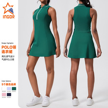 跨境网球裙健身跑步显短袖高腰户外羽毛球高尔夫运动短裙48小时发