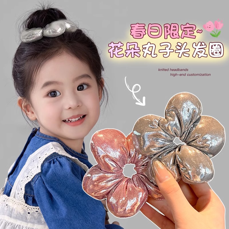 Cabeza de bola de flores Anillo para el cabello del intestino grueso 2025 nueva cuerda para la cabeza para niñas y niños atan el cabello, la banda elástica no daña el cabello, la cuerda para el cabello, accesorios para el cabello
