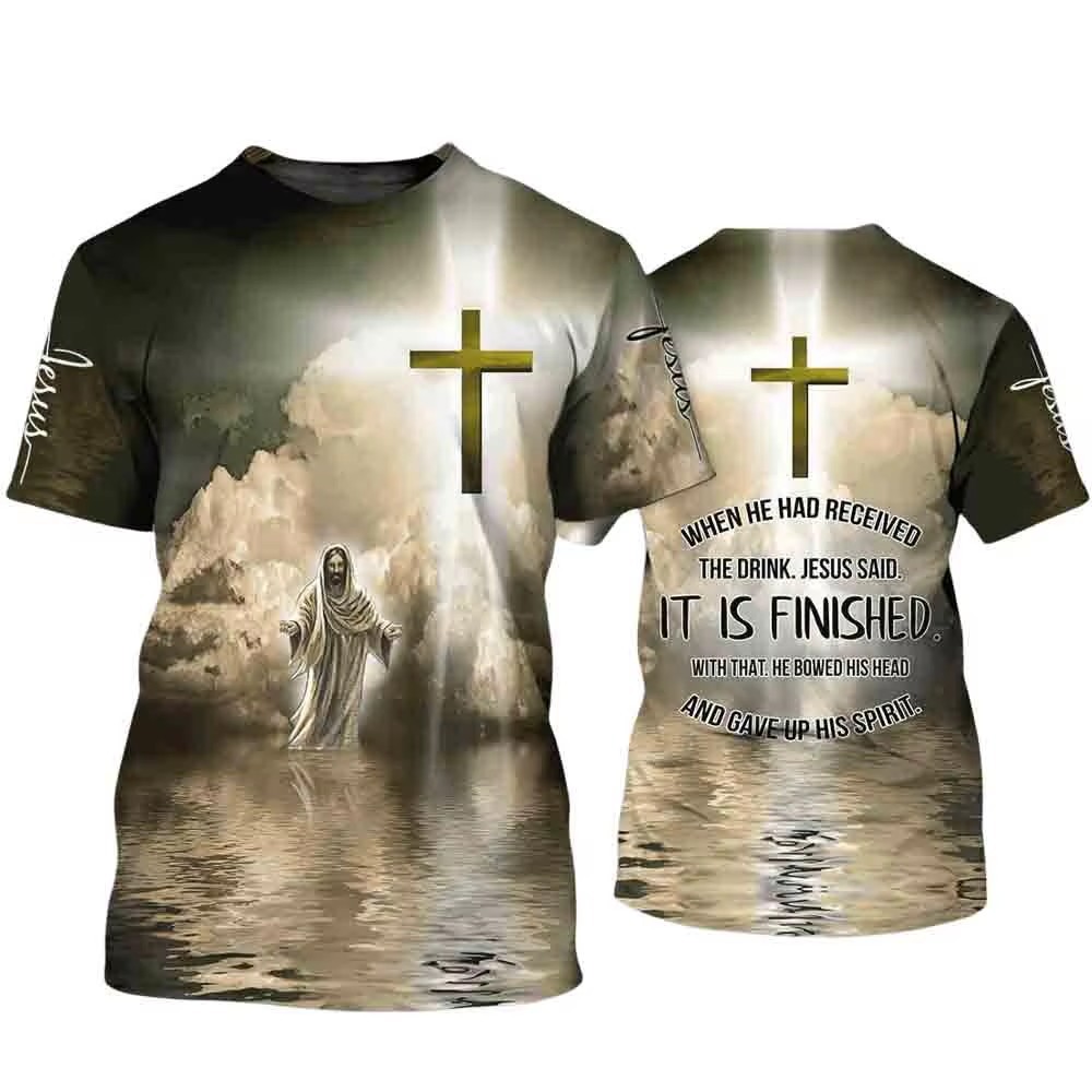 Camiseta transpirable de hombre transpirable de hombro de manga corta de cuello redondo casual con estampado 3D de guerrero de la Cruz Roja transfronteriza europea y americana