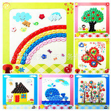 diy纽扣画儿童贴画手工制作材料包3-6岁幼儿创意扣子画粘贴