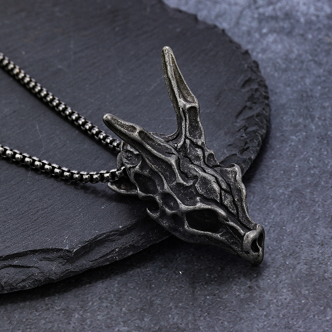 1 Piece Retro Dragon Stainless Steel Polishing Men's Pendant Necklace display picture 5