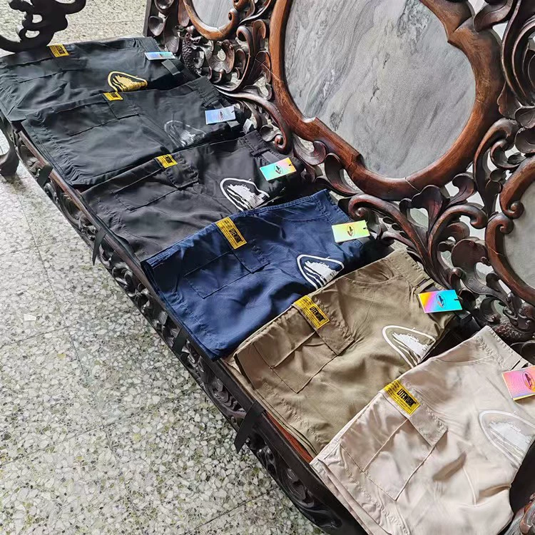 Американский ретро высокая улица мульти-карманные круизные шорты с принтом карман шорты мужской прилив