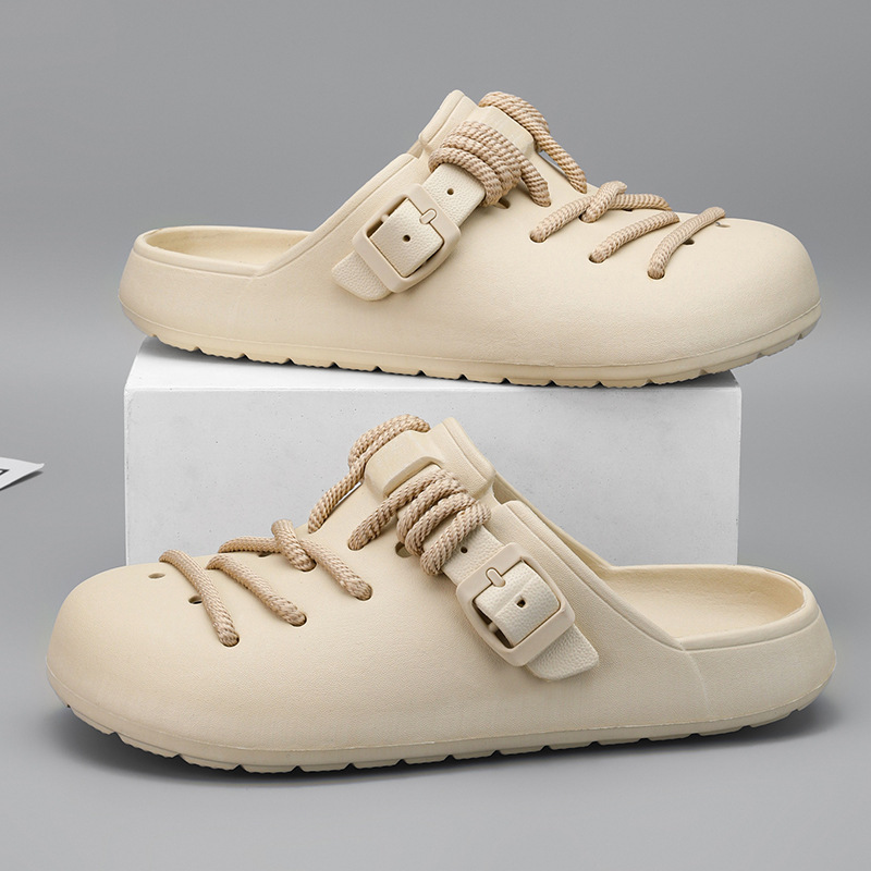 Hole Shoes Men's 2024 Summer New Outdoor Beach Soft-soled Casual Sports Outwear Cross-border Couple's Sandals