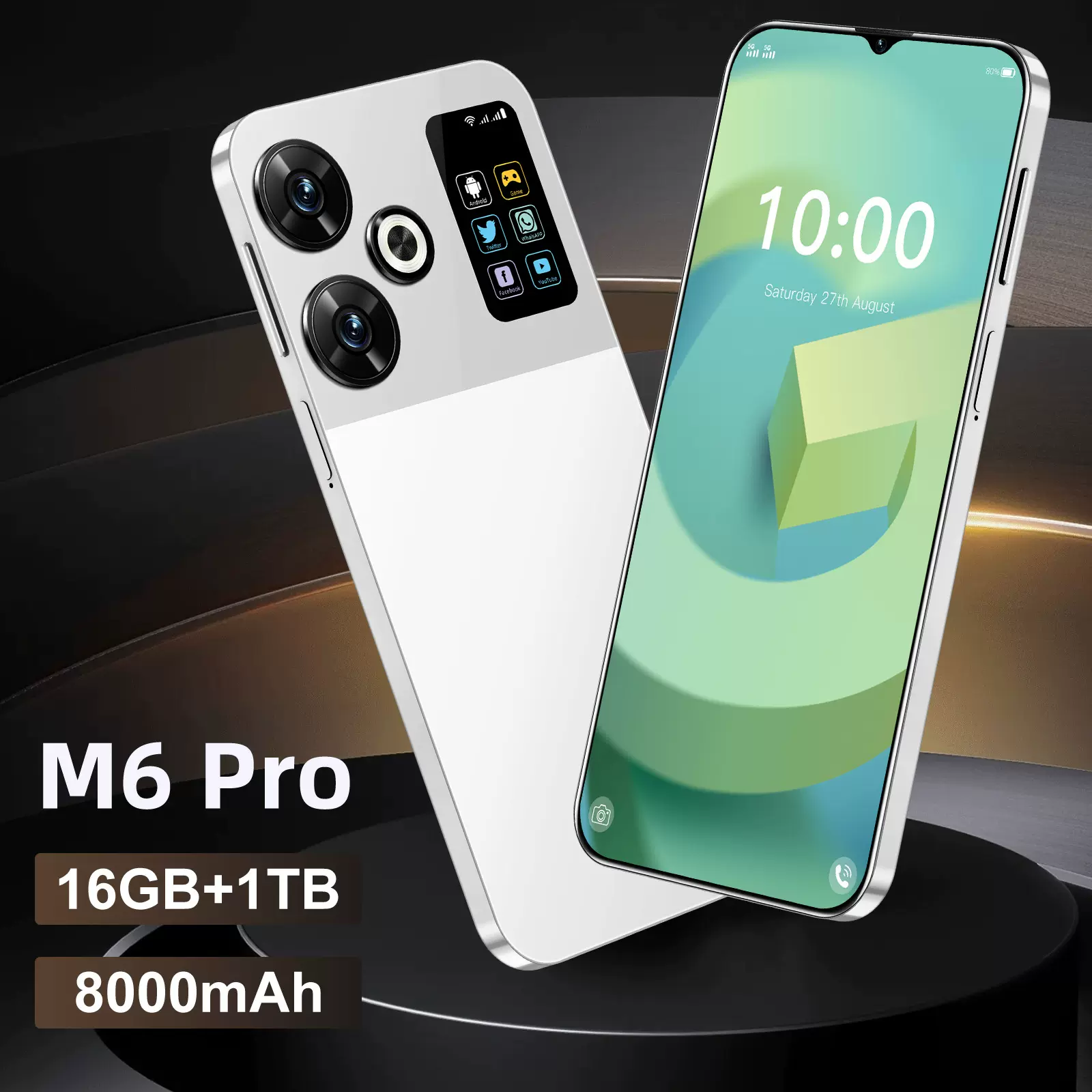 跨境手机新款M6 Pro爆款智能7.3寸16+1T安卓手机源头工厂价 深圳