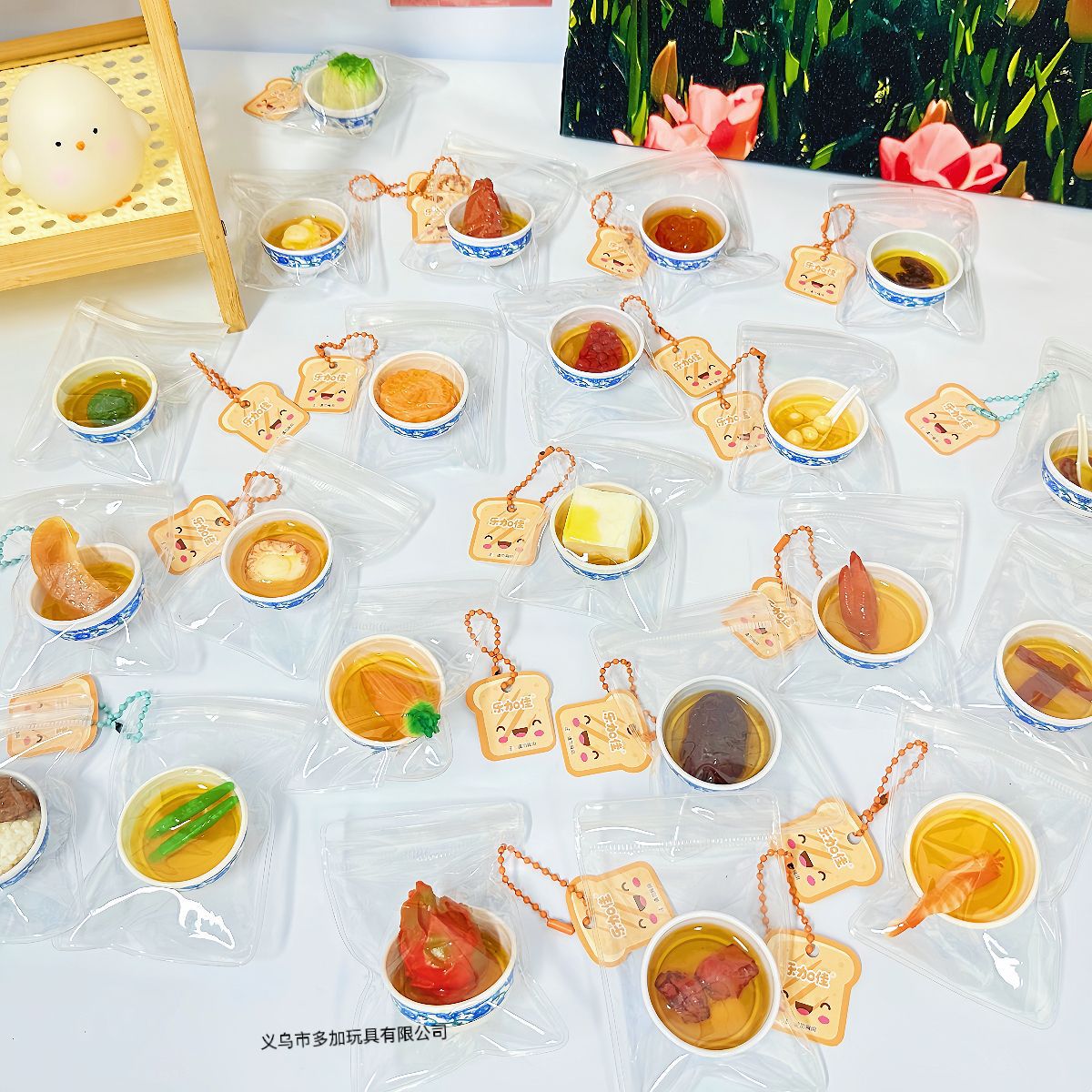 B simulación juego de comida cuenco de porcelana azul y blanca simulación juego de comida modelo juguete gourmet estilo de moda nacional mini refrigerador colgante